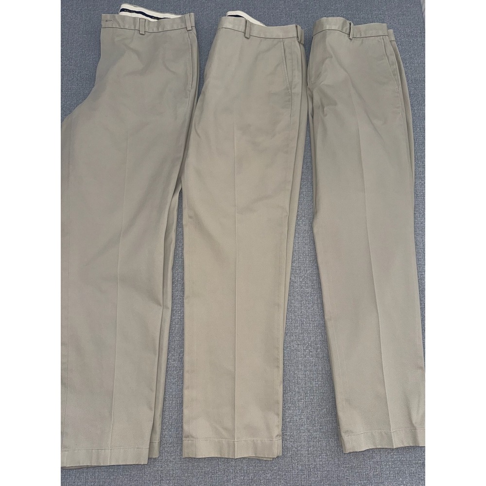 3 Pair Brooks Brothers 38x34 Clark Advantage Chino Pants Khaki Cotton Twill